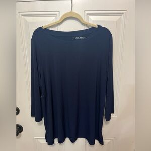 Susan Graver Deep Blue Modern Essentials Top
NWOT